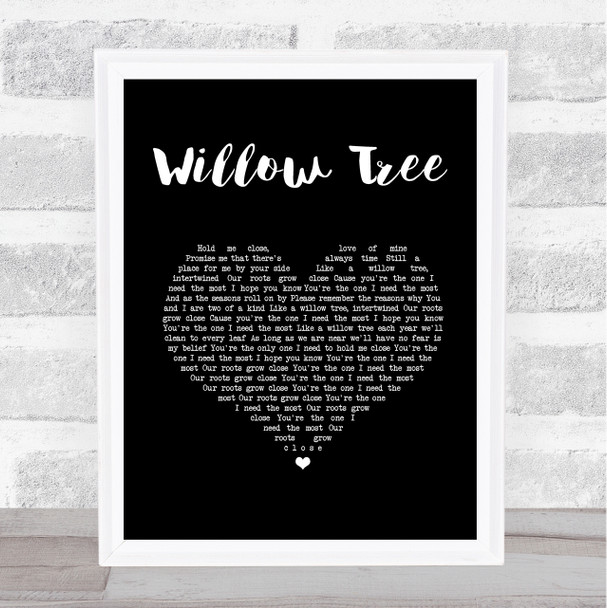 Tom Speight Willow Tree Black Heart Song Lyric Print