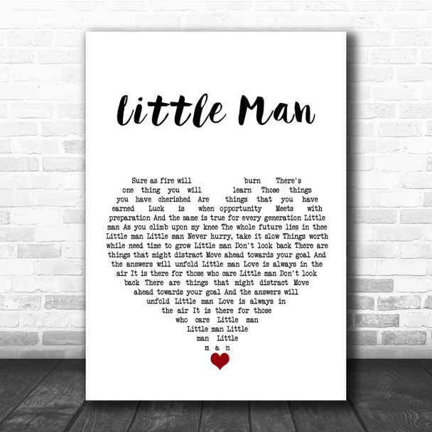 Tom Waits Little Man White Heart Song Lyric Print