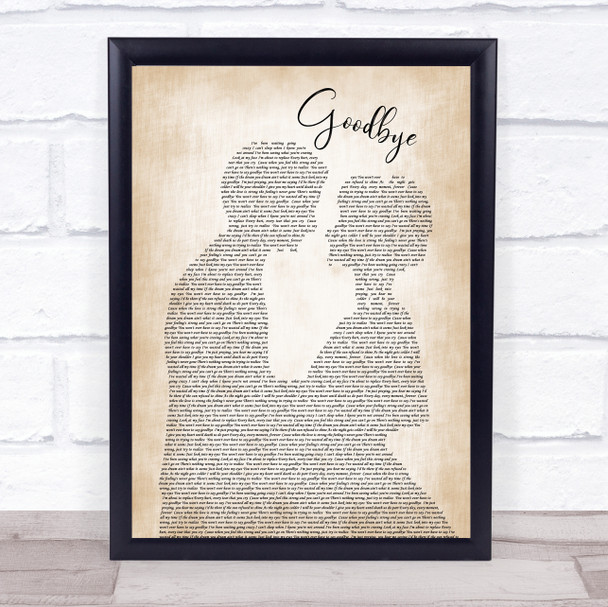 Def Leppard Goodbye Man Lady Bride Groom Wedding Song Lyric Music Wall Art Print