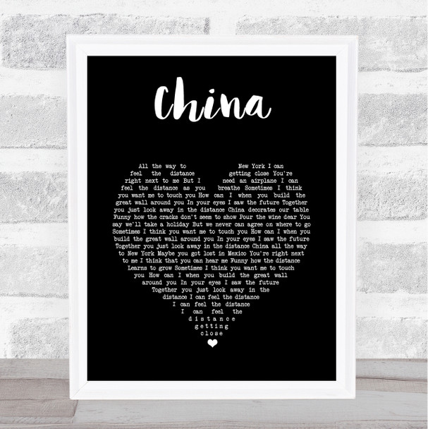 Tori Amos China Black Heart Song Lyric Print