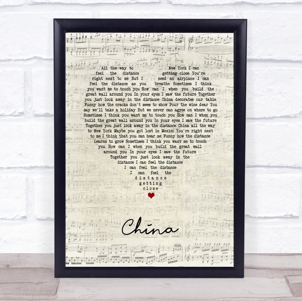 Tori Amos China Script Heart Song Lyric Print