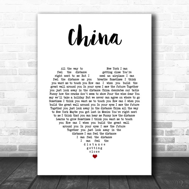 Tori Amos China White Heart Song Lyric Print