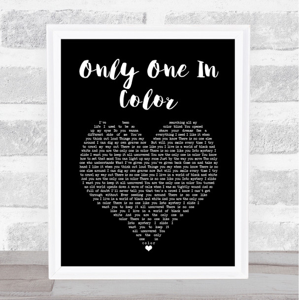 Trapt Only One In Color Black Heart Song Lyric Print