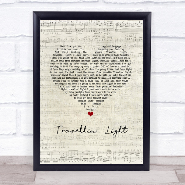 Travellin' Light Cliff Richard Script Heart Song Lyric Print