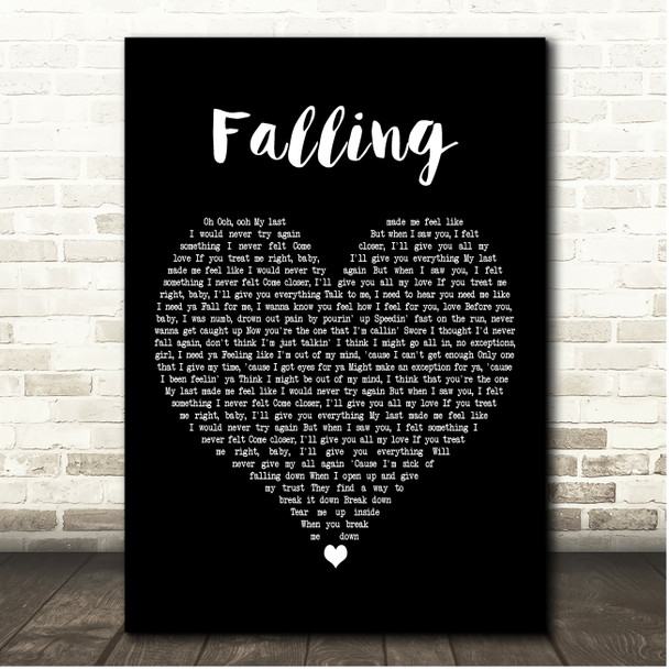 Trevor Daniel Falling Black Heart Song Lyric Print