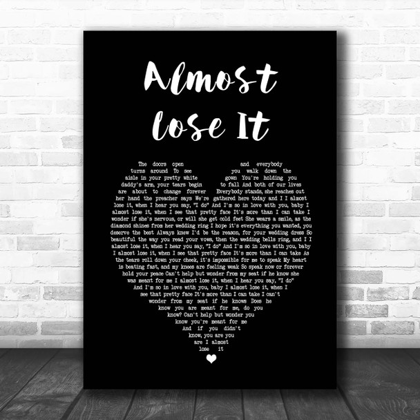 Trey Songz Almost Lose It Black Heart Song Lyric Print