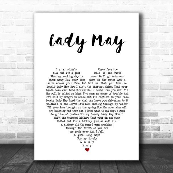 Tyler Childers Lady May White Heart Song Lyric Print
