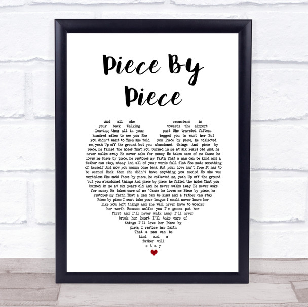 Tyler Ward Piece By Piece White Heart Song Lyric Print