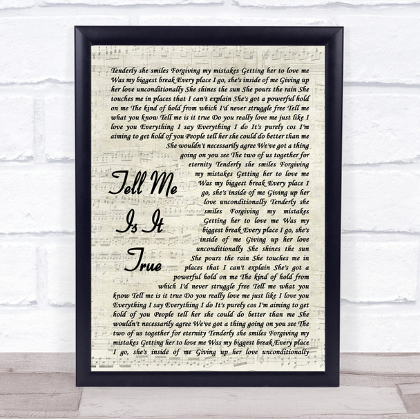 UB40 Tell Me Is It True Vintage Script Song Lyric Print