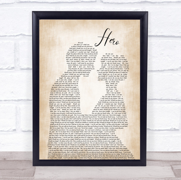 Enrique Iglesias Hero Song Lyric Man Lady Bride Groom Wedding Music Wall Art Print