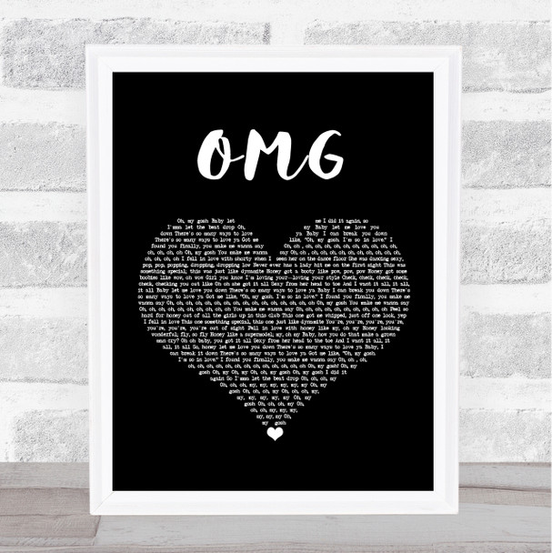 Usher OMG Black Heart Song Lyric Print