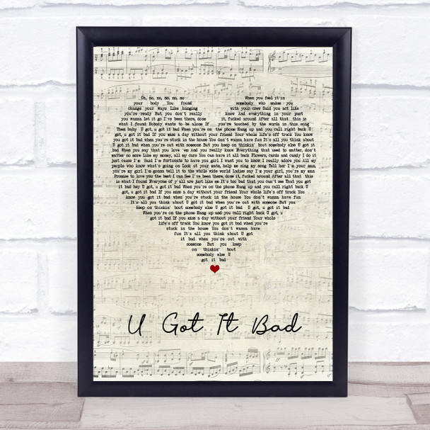 Usher U Got It Bad Script Heart Song Lyric Print