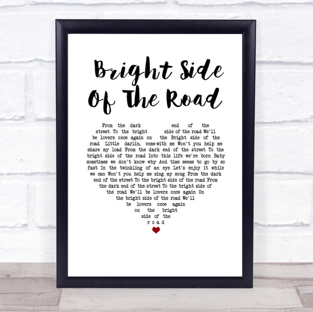 Van Morrison Bright Side Of The Road White Heart Song Lyric Print