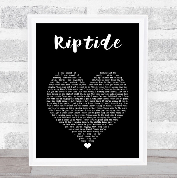 Vance Joy Riptide Black Heart Song Lyric Print