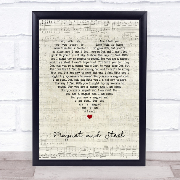 Walter Egan Magnet and Steel Script Heart Song Lyric Print