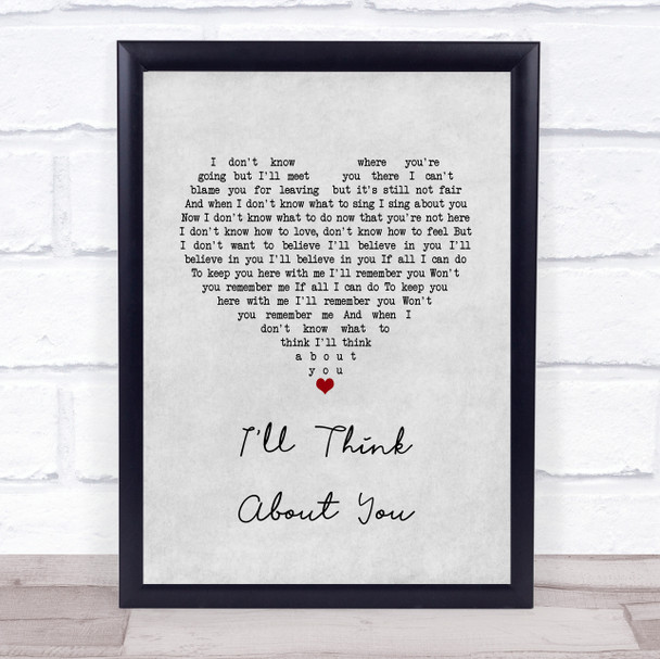 We Are Messengers I'll Think About You Grey Heart Song Lyric Print