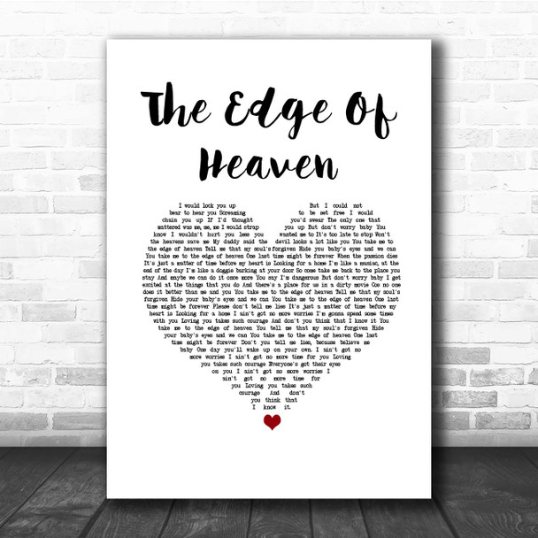Wham! The Edge Of Heaven White Heart Song Lyric Print