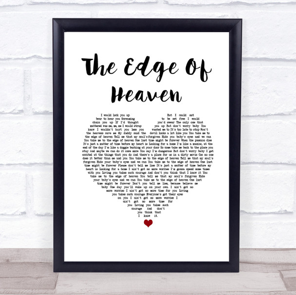 Wham! The Edge Of Heaven White Heart Song Lyric Print