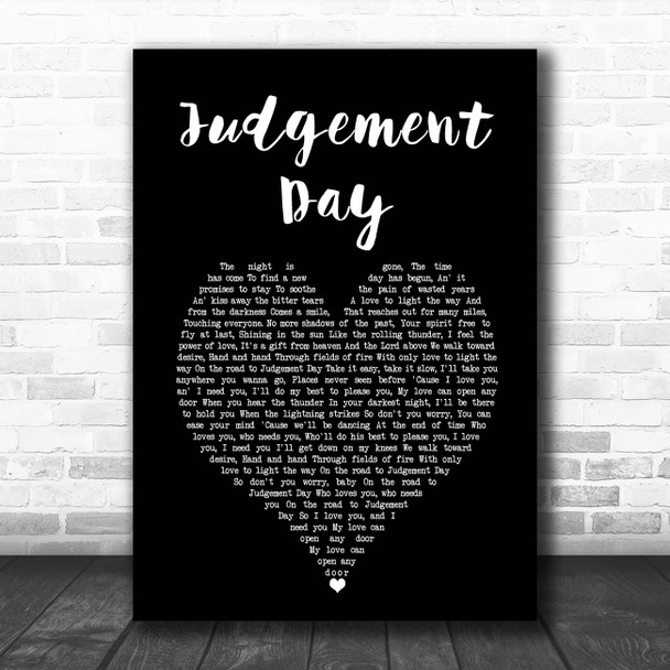 Whitesnake Judgement Day Black Heart Song Lyric Print