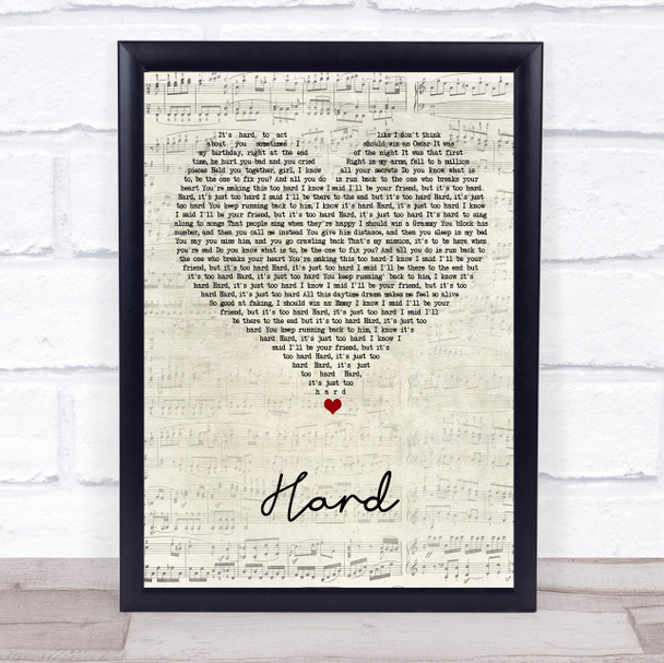 Why Don't We Hard Script Heart Song Lyric Print