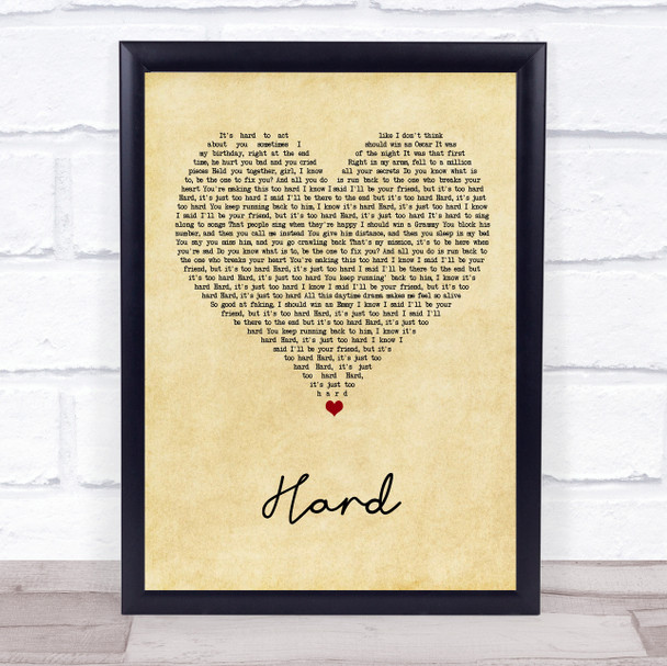 Why Don't We Hard Vintage Heart Song Lyric Print