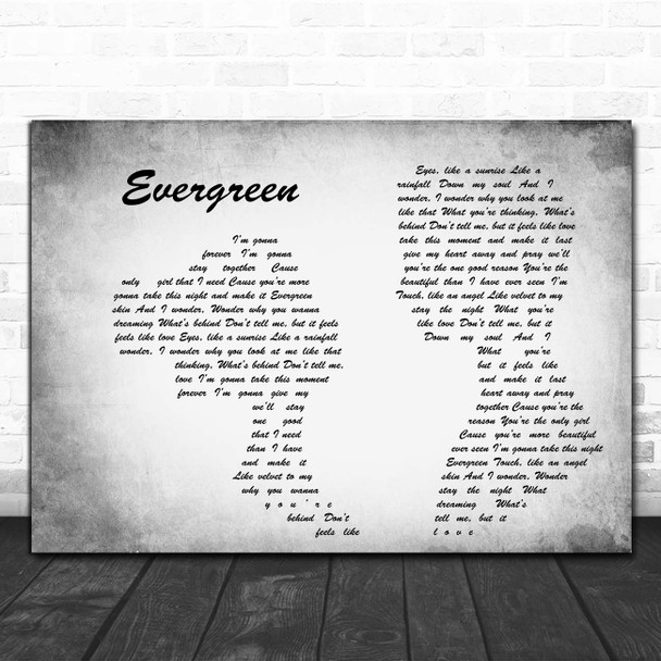 Will Young Evergreen Man Lady Couple Grey Song Lyric Print