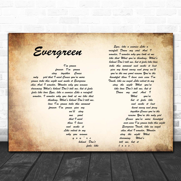 Will Young Evergreen Man Lady Couple Song Lyric Print