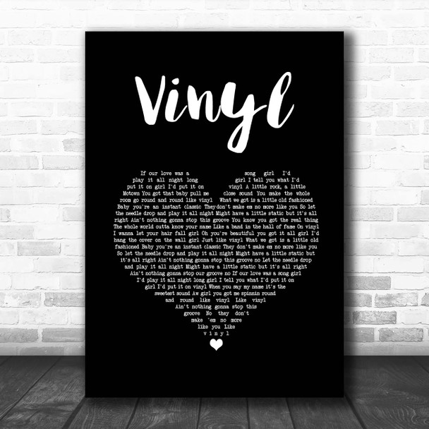 William Michael Morgan Vinyl Black Heart Song Lyric Print