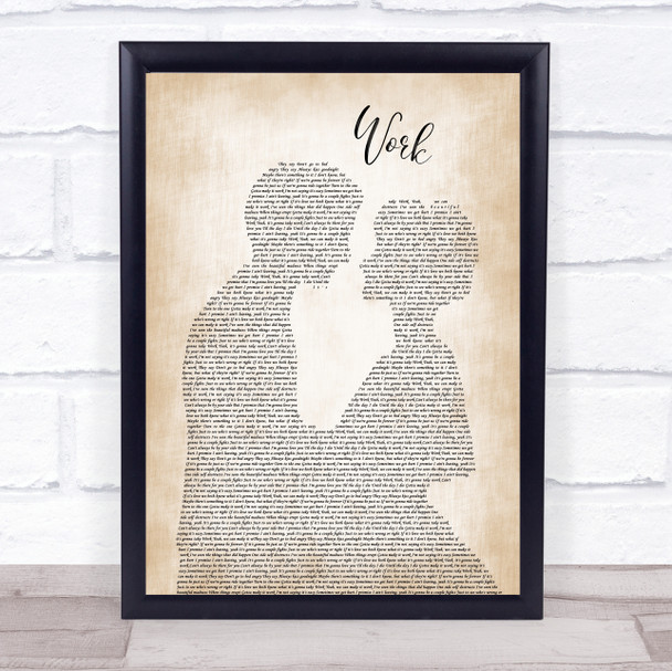 Kane Brown Work Man Lady Bride Groom Wedding Song Lyric Music Wall Art Print