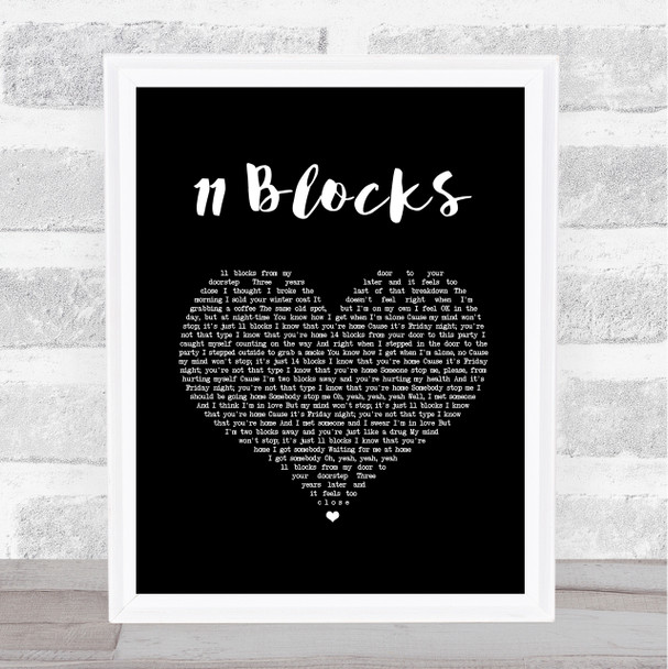 Wrabel 11 Blocks Black Heart Song Lyric Print
