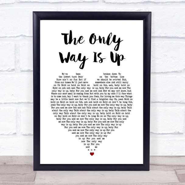 Yazz The Only Way Is Up White Heart Song Lyric Print