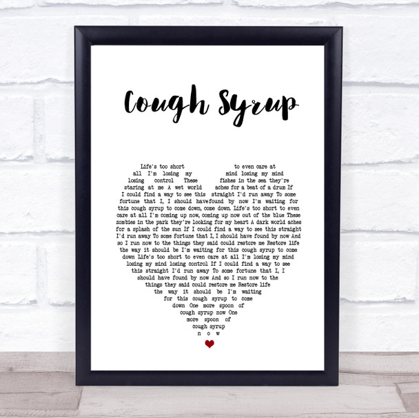 Young The Giant Cough Syrup White Heart Song Lyric Print