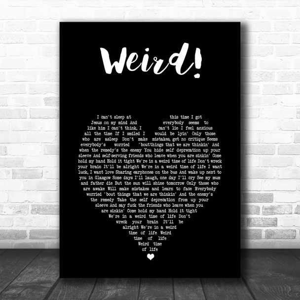 YUNGBLUD Weird! Black Heart Song Lyric Print