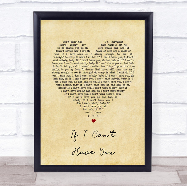 Yvonne Elliman If I Can't Have You Vintage Heart Song Lyric Print