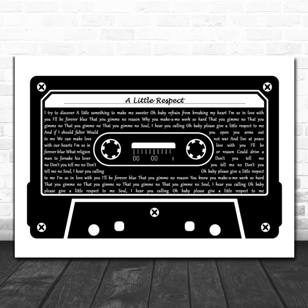 Erasure A Little Respect Black & White Music Cassette Tape Song Lyric Music Art Print