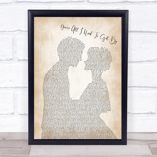 Marvin Gaye Tammi Terrell You're All I Need To Get By Man Lady Song Lyric Music Wall Art Print