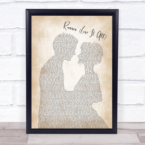 Naughty Boy Runnin' (Lose It All) Man Lady Bride Groom Wedding Song Lyric Music Wall Art Print