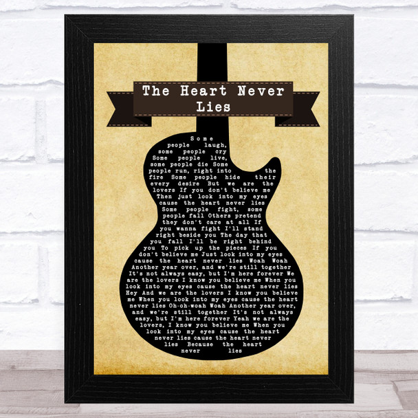 McFly The Heart Never Lies Black Guitar Song Lyric Music Art Print