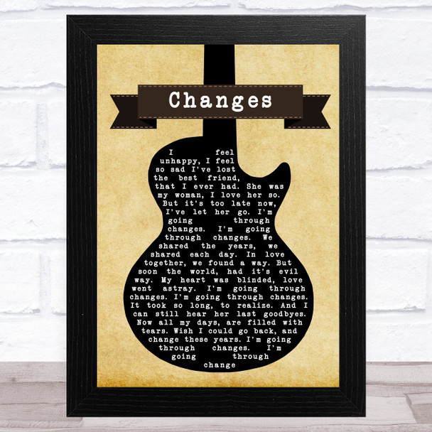 Black Sabbath Changes Black Guitar Song Lyric Music Art Print