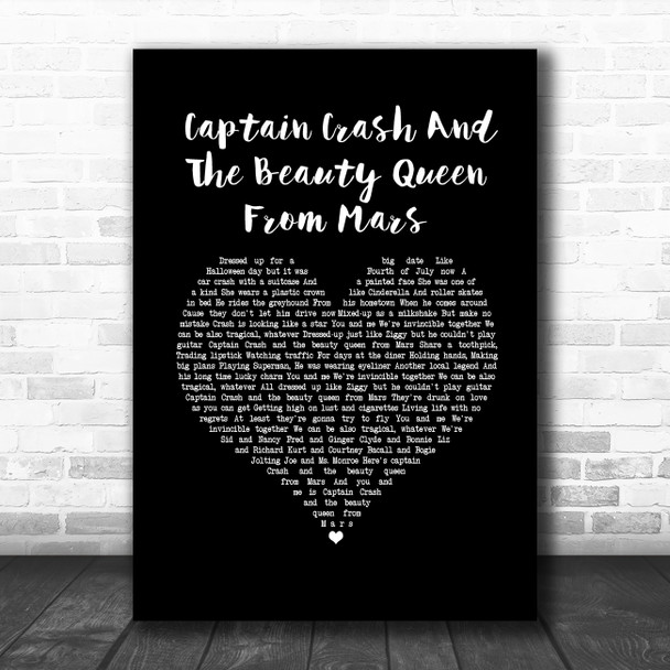 Bon Jovi Captain Crash And The Beauty Queen From Mars Black Heart Song Lyric Music Art Print