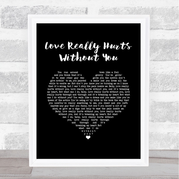 Billy Ocean Love Really Hurts Without You Black Heart Song Lyric Music Art Print