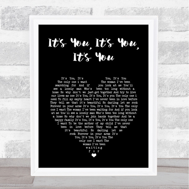 Joe Dolan It's You, It's You,It's You Black Heart Song Lyric Music Art Print