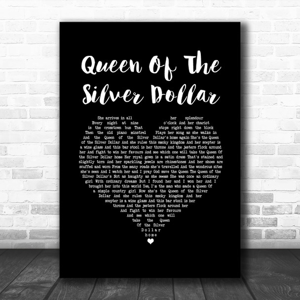 Dr. Hook Queen Of The Silver Dollar Black Heart Song Lyric Music Art Print