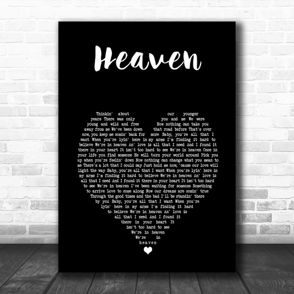 DJ Sammy Heaven (Candlelight Mix) Black Heart Song Lyric Music Art Print