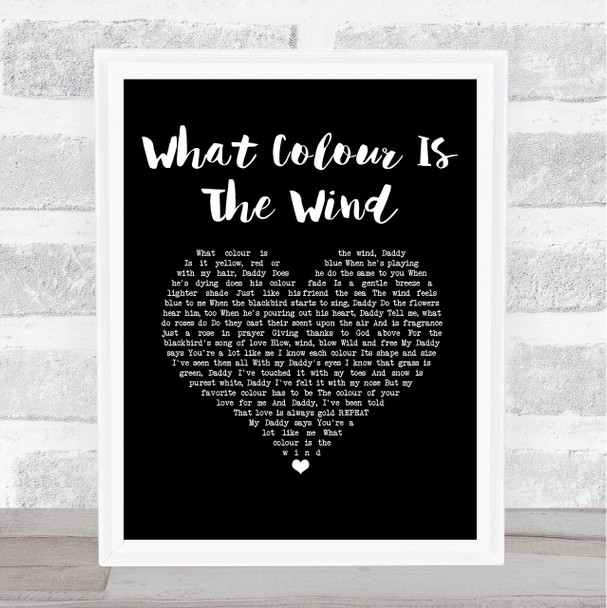 Charlie Landsborough What Colour Is The Wind Black Heart Song Lyric Music Art Print