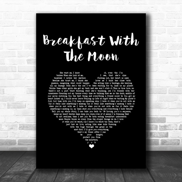 Powfu Breakfast With The Moon Black Heart Song Lyric Music Art Print
