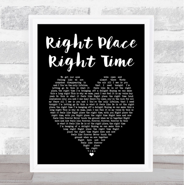 Olly Murs Right Place Right Time Black Heart Song Lyric Music Art Print
