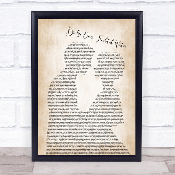 Simon & Garfunkel Bridge Over Troubled Water Man Lady Song Lyric Music Wall Art Print