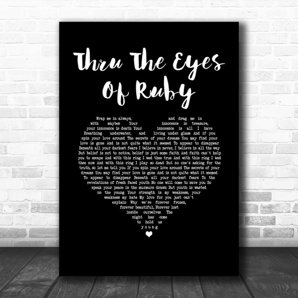 Smashing Pumpkins Thru The Eyes Of Ruby Black Heart Song Lyric Music Art Print