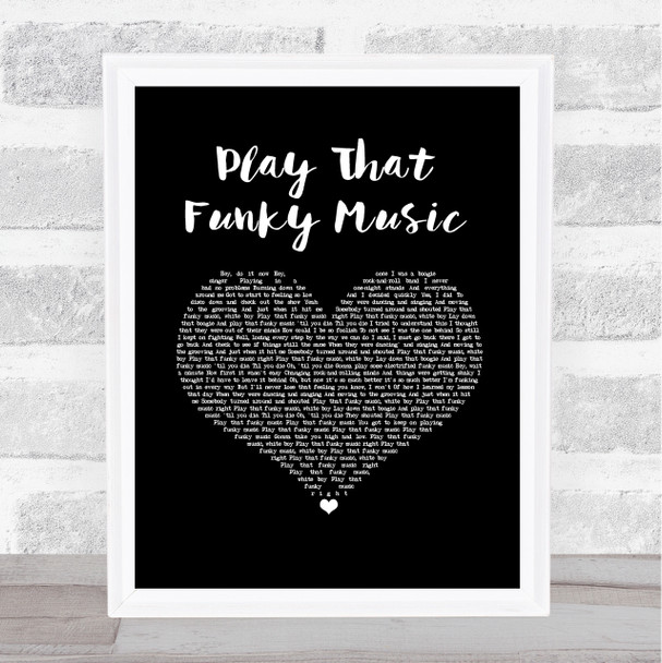 Wild Cherry Play That Funky Music Black Heart Song Lyric Music Art Print